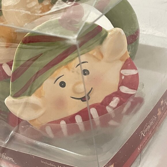 NOB Kringle's Kitchen Holiday Mug Gift Set: Elf Ceramic Mug & Spoon Rest Bad Box - Picture 4 of 11